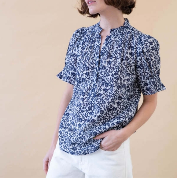 Apiece Apart Los Altos Floral Navy Top Size 2 - Picture 3 of 10